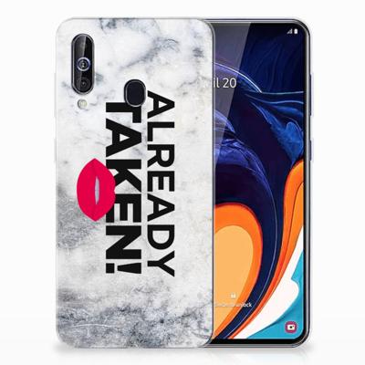 Samsung Galaxy A60 Siliconen hoesje met naam Already Taken White Samsung Galaxy A60 Siliconen hoesje met naam Already Taken White