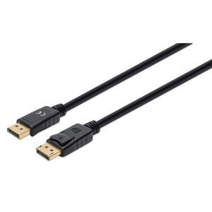 Manhattan 355575 DisplayPort-kabel DisplayPort Aansluitkabel DisplayPort-stekker, DisplayPort-stekker 2.00 m Zwart Afgeschermd (drievoudig), PVC-mantel,