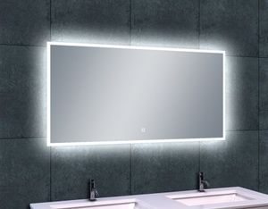 Badkamerspiegel Quatro | 120x60 cm | Rechthoekig | Directe en indirecte LED verlichting | Touch button | Met verwarming