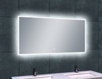 Badkamerspiegel Quatro | 120x60 cm | Rechthoekig | Directe en indirecte LED verlichting | Touch button | Met verwarming - thumbnail