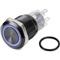 TRU COMPONENTS TC-9428176 LAS1-AGQ-22E/B/12V/A Druktoets 250 V/AC 3 A 2x uit/(aan) Moment Blauw (Ø) 19 mm IP65 1 stuk(s) - thumbnail