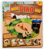 Jonotoys autoweg dino's jongens groen/bruin 60 delig