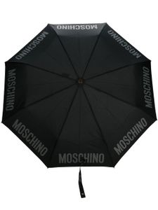 Moschino parapluie compact à logo imprimé - Noir