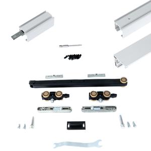 Xperta set 4m rail - Wit - vloerplint - Dubbele deur - Dubbel soft - inbouw manual fix