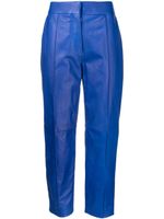 Maison Ullens pantalon en peau d'agneau à taille haute - Bleu