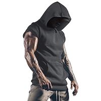 Voor heren T-shirt Effen Capuchon Straat Casual Korte mouw Kleding Modieus Klassiek Comfortabel Groot en klein Lightinthebox - thumbnail