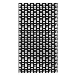 Fiestas Halloween thema party deurgordijn metallic - doodskoppen/skulls - wit - 100 x 200 cm