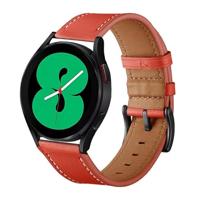 By Qubix - Compatible met Garmin Forerunner 255 - lederen bandje - Rood - Compatible Garmin bandje - Bandbreedte: 22mm