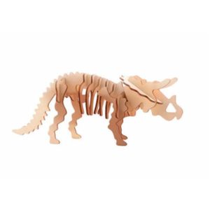 Houten 3D puzzel dinosaurus Triceratops 21 cm