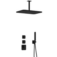 Hotbath Gal IBS40 regendoucheset inbouw - 2 functies - 15cm plafondarm - 27cm rechthoekige hoofddouche - zwart mat IBS40BL25 - thumbnail