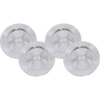 Set van 12x stuks kerstdiner onderborden rond zilver glimmend 33 cm