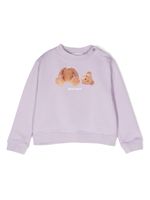 Palm Angels Kids sweat Broken Bear en coton - Violet - thumbnail