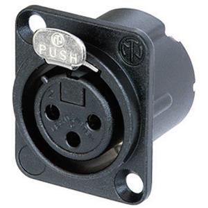 Neutrik NC3FD-LX-B XLR-connector Flensbus, contacten recht Aantal polen: 3 Zwart 1 stuk(s)