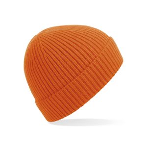 Ribbed beanie wintermuts in het oranje