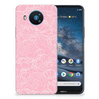 Nokia 8.3 TPU Case White Flowers - thumbnail