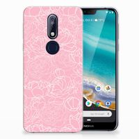 Nokia 7.1 TPU Case White Flowers - thumbnail