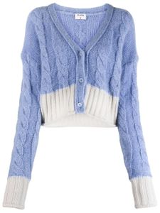 Filippa K cardigan crop en maille torsadée - Bleu