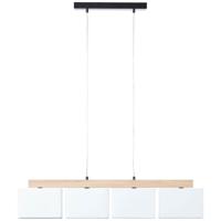 Brilliant Hanglamp Rayan wit met hout 99441/35 - thumbnail