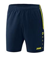 JAKO - Shortscompetitie 2.0, Uniseks-Volwassene, Marine/Neongeel, L