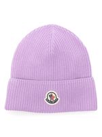 Moncler bonnet en coton à patch logo - Violet - thumbnail