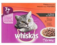 WHIS MULTIPACK POUCH SENIOR VLEES SELECTIE IN SAUS 12X100 GR