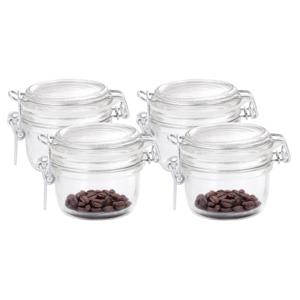 Voorraad/weckpot - 4x - transparant - glas - 8 x 7 cm - 125 ml - Bormioli Rocco