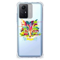 Xiaomi Redmi Note 12s Stevig Bumper Hoesje Cat Color - thumbnail