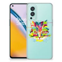 OnePlus Nord 2 5G Telefoonhoesje met Naam Cat Color