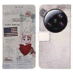 Glam Series Xiaomi 13 Ultra Portemonnee Hoesje - Kat