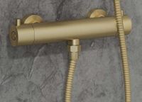 Saniclear Brass thermostatische douchekraan geborsteld messing / mat goud - thumbnail