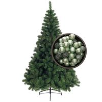 Bellatio Decorations kunst kerstboom 180 cm met kerstballen mintgroen