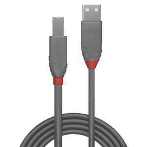 Lindy 36685 Anthra Line USB-kabel 5 m USB A USB B Mannelijk Grijs