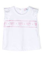 Chiara Ferragni Kids t-shirt volanté à imprimé Eyelike - Blanc - thumbnail