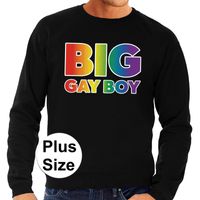 Pride Big Gay Boy regenboog sweater zwart heren 4XL  -