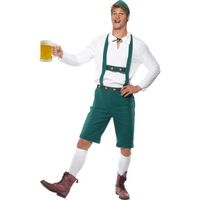 Groene Oktoberfest lederhosen voor heren