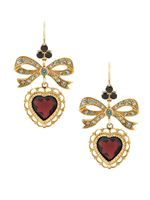 Dolce & Gabbana boucles d'oreilles pendantes en or 18ct ornées de grenat