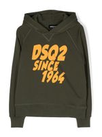 DSQUARED2 KIDS hoodie en coton à logo imprimé - Vert