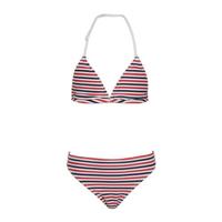 Tommy Hilfiger gestreepte triangel bikini rood/wit/blauw