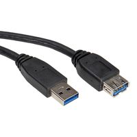 ROLINE USB 3.2 Gen 1 Kabel, type A-A, M/F, zwart, 1,8 m - thumbnail