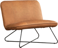 Bruine leren industriële fauteuil zonder armleuning Smile - Rancho Leer Clay (bruin leer)