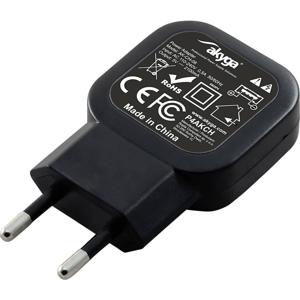 Akyga USB charger AK-CH-06 240V 2.1A 1xUSB black Mobiele computer, Powerbank, Tablet Zwart AC, DC Binnen