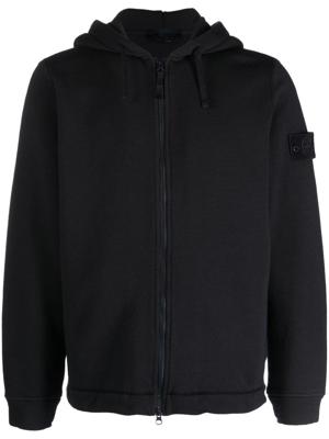 Stone Island Hoodie met patch - Zwart