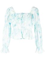 b+ab blouse imprimée à volants - Bleu