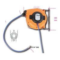 Beta 1901bm/8 automatische slanghaspel voor perslucht max. 12 bar