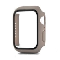 Hoesje geschikt voor Apple Watch 44MM - Hardcase - Screenprotector - Kunststof - Taupe - thumbnail