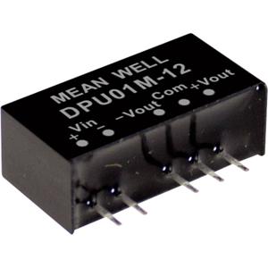 Mean Well DPU01L-12 DC/DC-convertermodule 42 mA 1 W Aantal uitgangen: 2 x Inhoud 1 stuk(s)