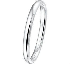 Armband Bangle Ovale Buis zilver 8 mm