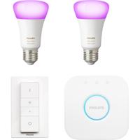 Philips Hue White & Colour Starter Pack E27 met 2 lampen + 1 dimmer