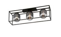 Fischer & Honsel 3-lichts zwarte plafondlamp Regi 20970