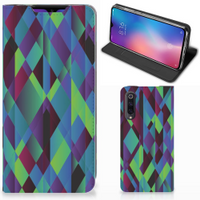 Xiaomi Mi 9 Stand Case Abstract Green Blue - thumbnail